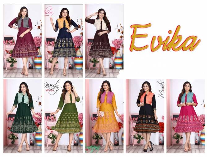 Golden Evika 1 New Latest Fancy Wear Kurti With Jacket Collection